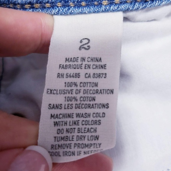 Festival Denim Shorts XS 2 AMERICAN EAGLE Light Wash Blue Y2K Distressed 30x2.5 - Picture 5 of 5